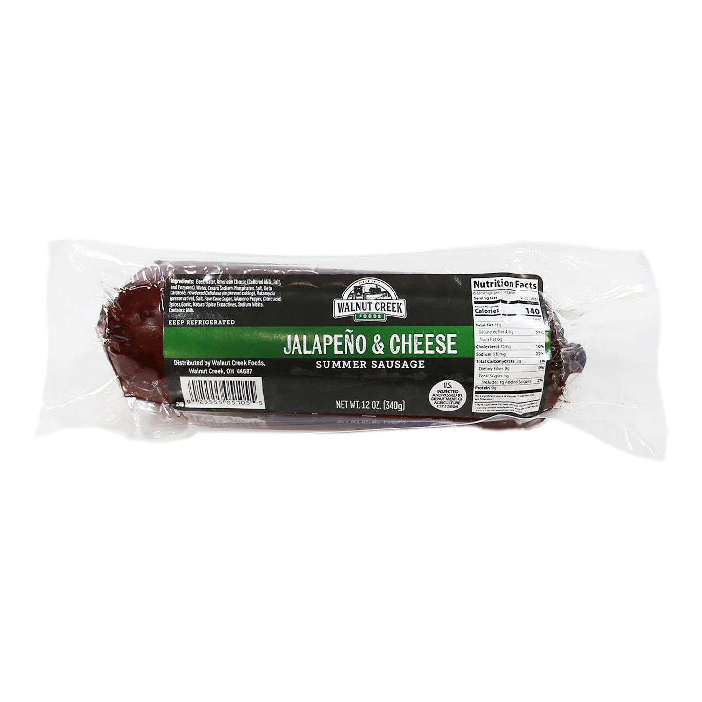 Summer Sausage- Jalapeño and Cheese Flavor