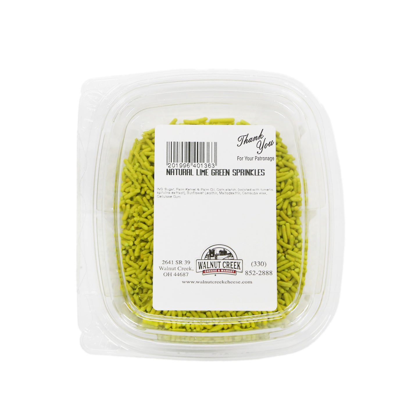 Natural Colored Sprinkles - Lime Green