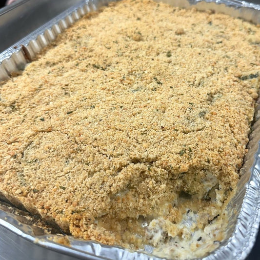 Creamy Italian Zucchini & Sausage Bake