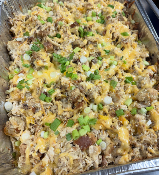 Brown Butter Peach & Sage Chicken Stuffing Bake