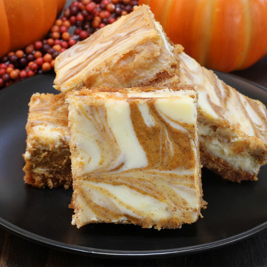 Swirled Pumpkin Cheesecake Bars