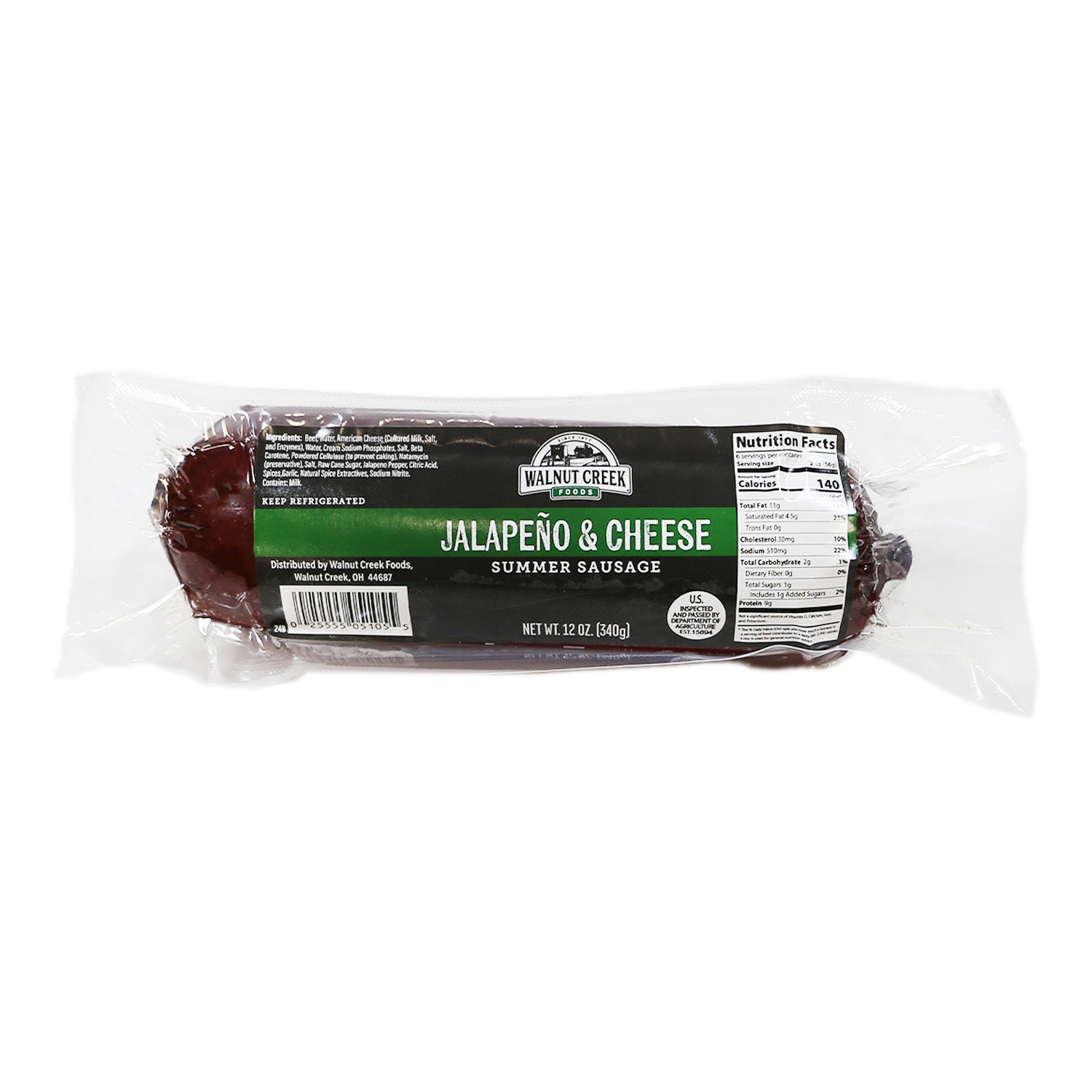 柊哉　スモーク Summer Sausage- Jalapeño and Cheese Flavor – Walnut Creek Cheese