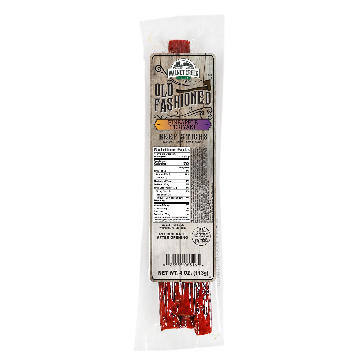 Old Fashioned WC Beef Sticks - Pineapple Teriyaki – Walnut Creek
