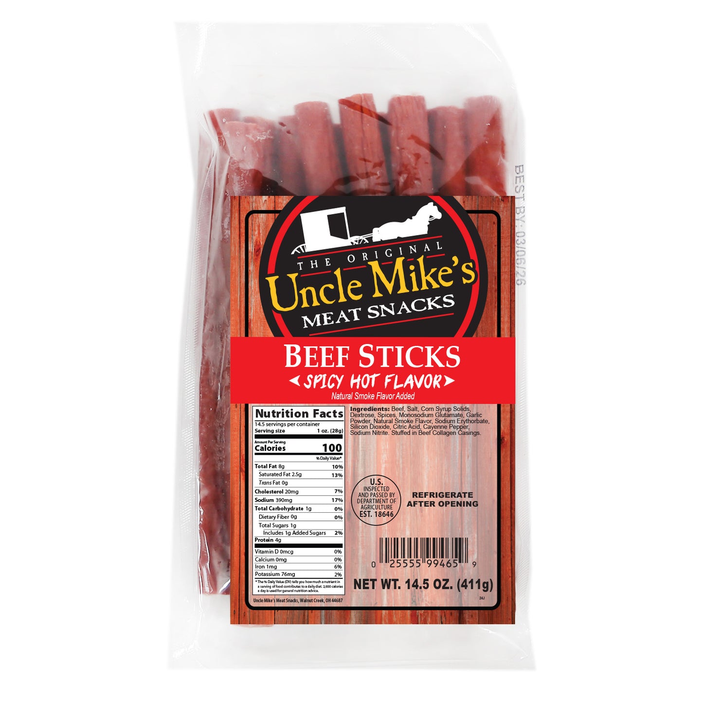 Spicy Hot Beef Sticks- UM